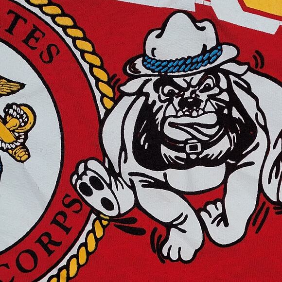 Vintage USMC Marine-Corps Shirt Womens L 20x20 Boxy Cropped - Picture 10 of 12